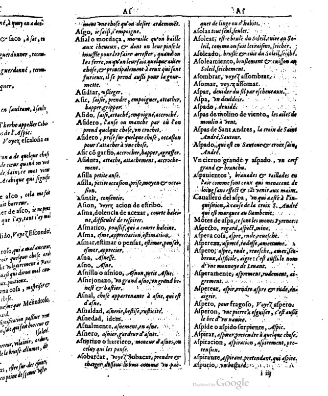 1616 - Veuve Marc Orry - Trésor des deux langues espagnole et française (Première et Seconde parties) - BM Lyon