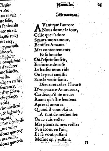 1623 - Jacques Cailloüé - Trésor ou recueil des chansons amoureuses - British Library