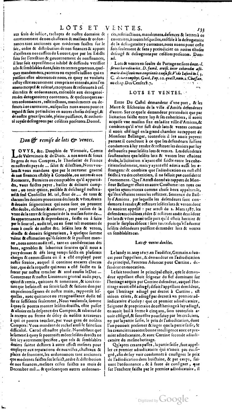 1629 - Veuve Nicolas Buon - Trésor du droit français (21754 T. 2) - BM Lyon