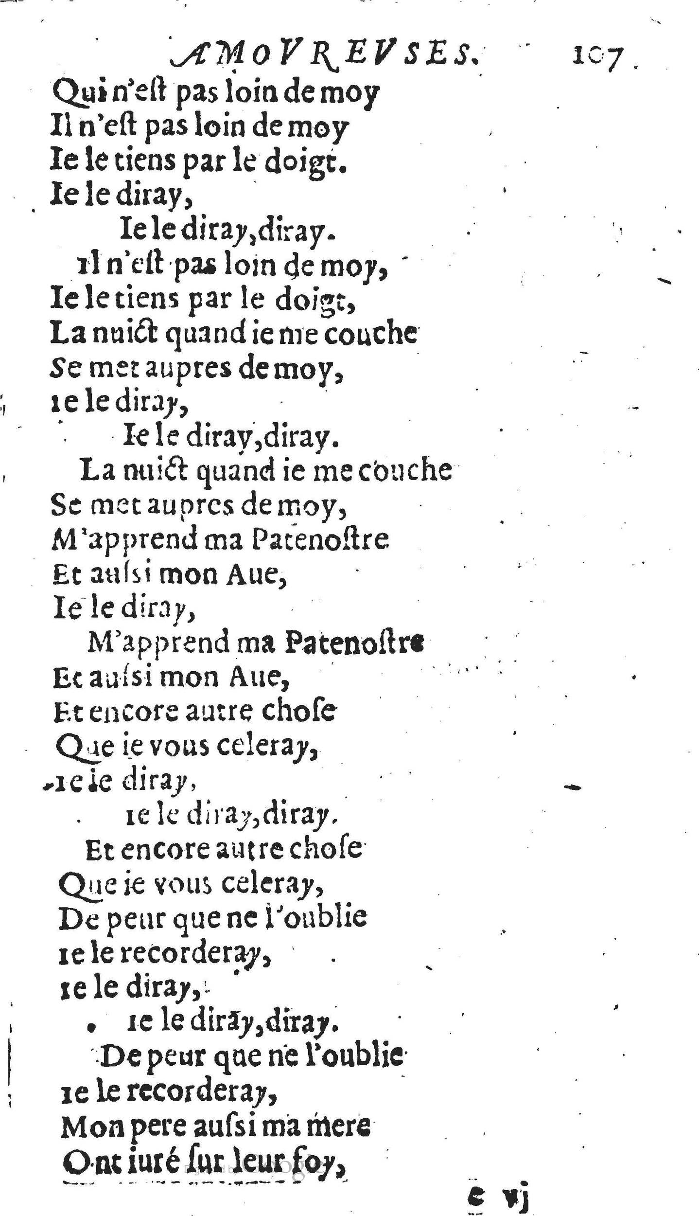 1606 - Théodore Reinsart - Trésor des chansons amoureuses recueillies des plus excellents airs de cour - Livre II - NK ČR Prague