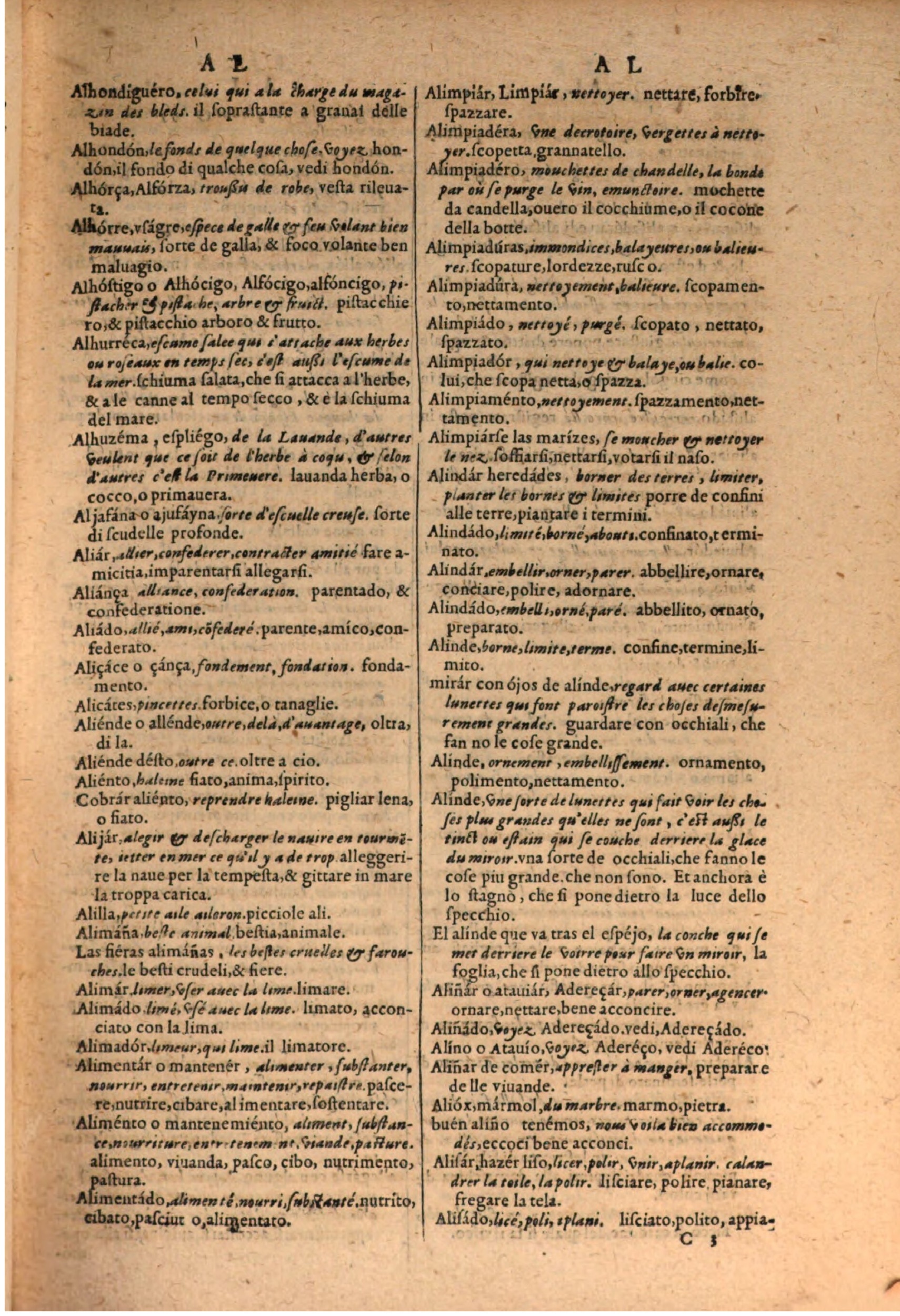 1606 - Samuel Crespin - Thresor des trois langues, francoise, italiene et espagnolle - BSB Munich