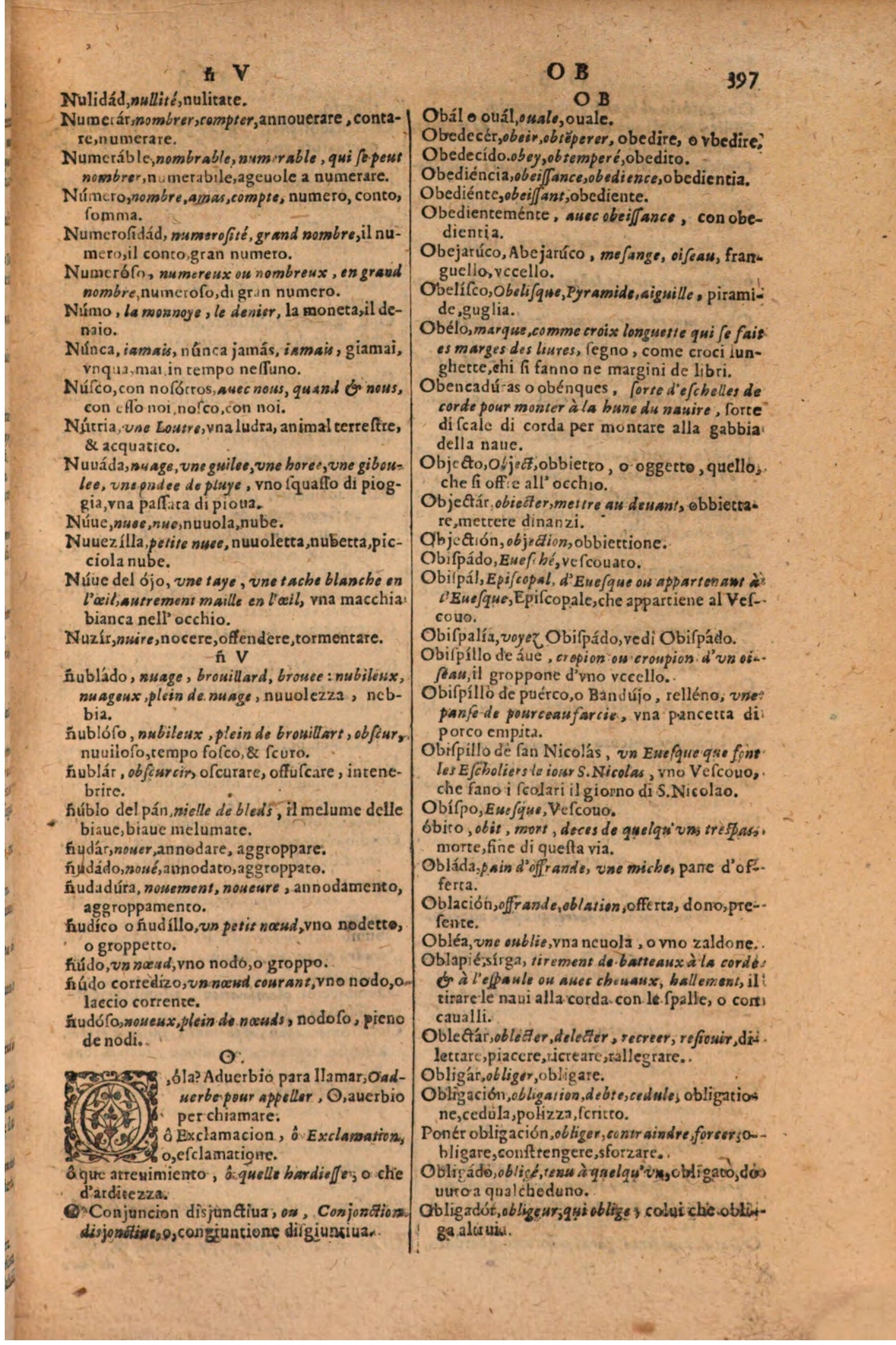 1606 - Samuel Crespin - Thresor des trois langues, francoise, italiene et espagnolle - BSB Munich