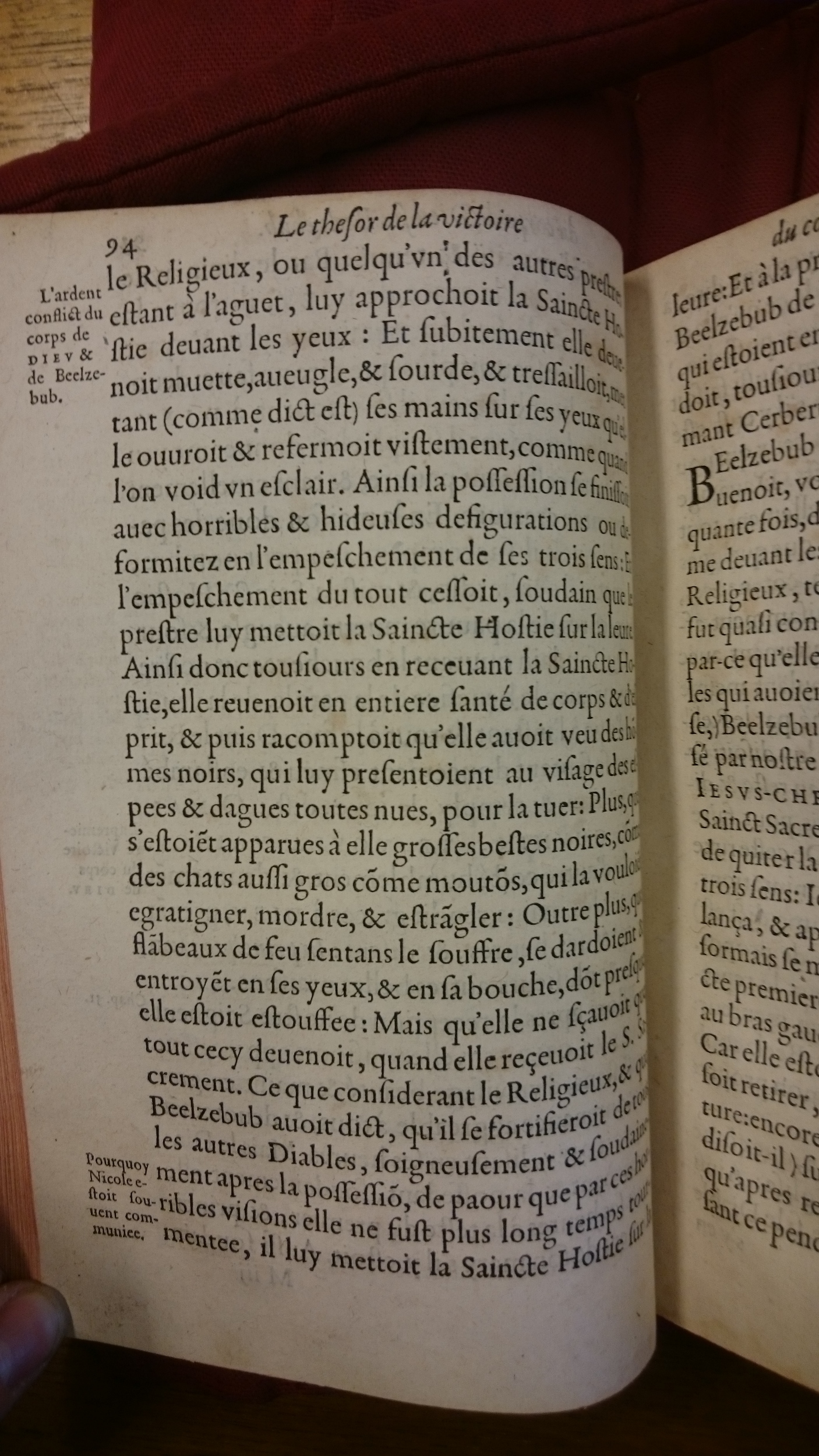 1578 - Nicolas Chesneau - Trésor et entière histoire de la triomphante victoire du corps de Dieu sur l’esprit malin - BM Lyon