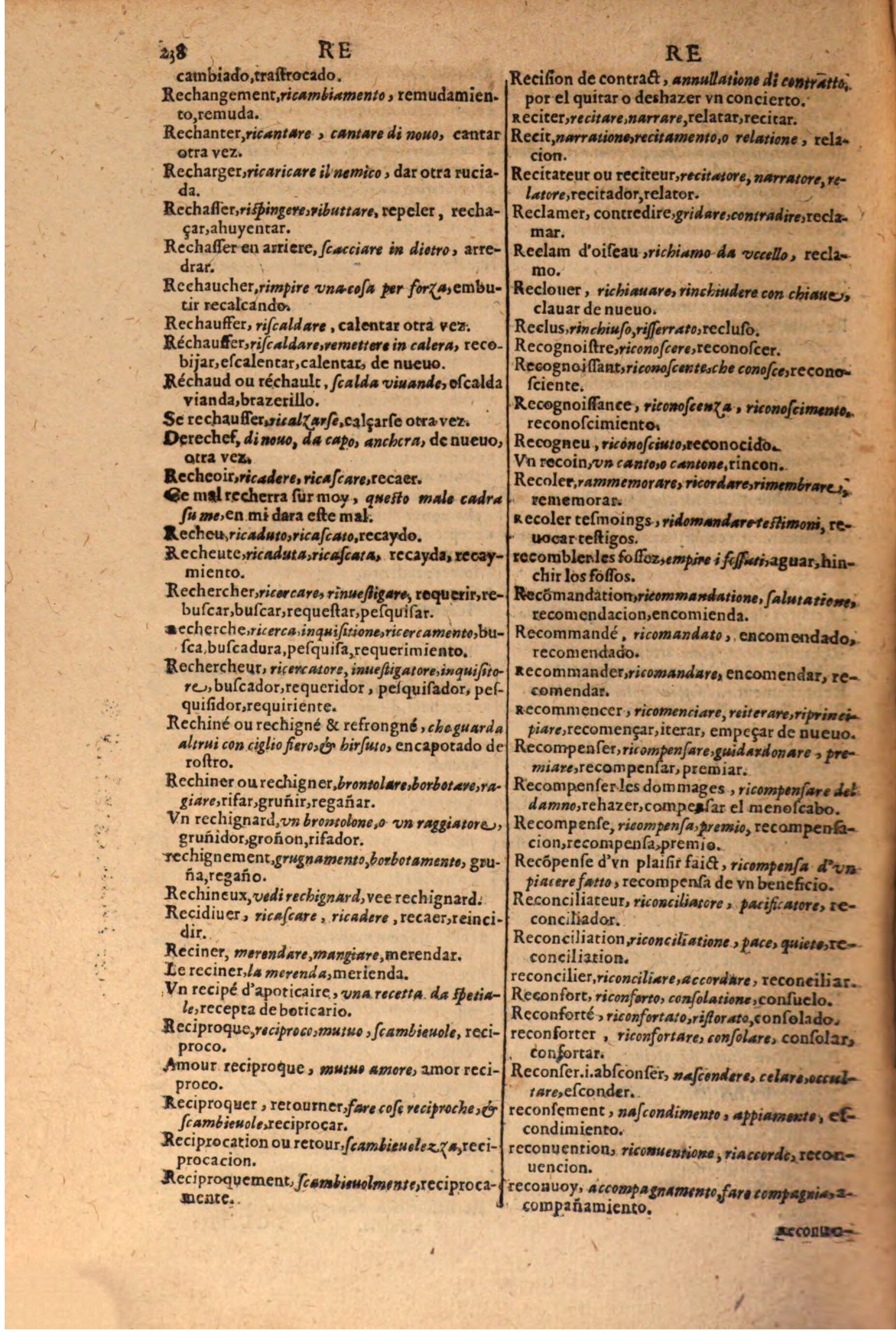 1616 - Pierre de la Rovière - Trésor des trois langues (Seconde partie) - BSB Munich