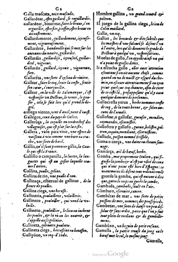 1621 - Adrian Tiffaine - Trésor des deux langues espagnole et française - BM Lyon