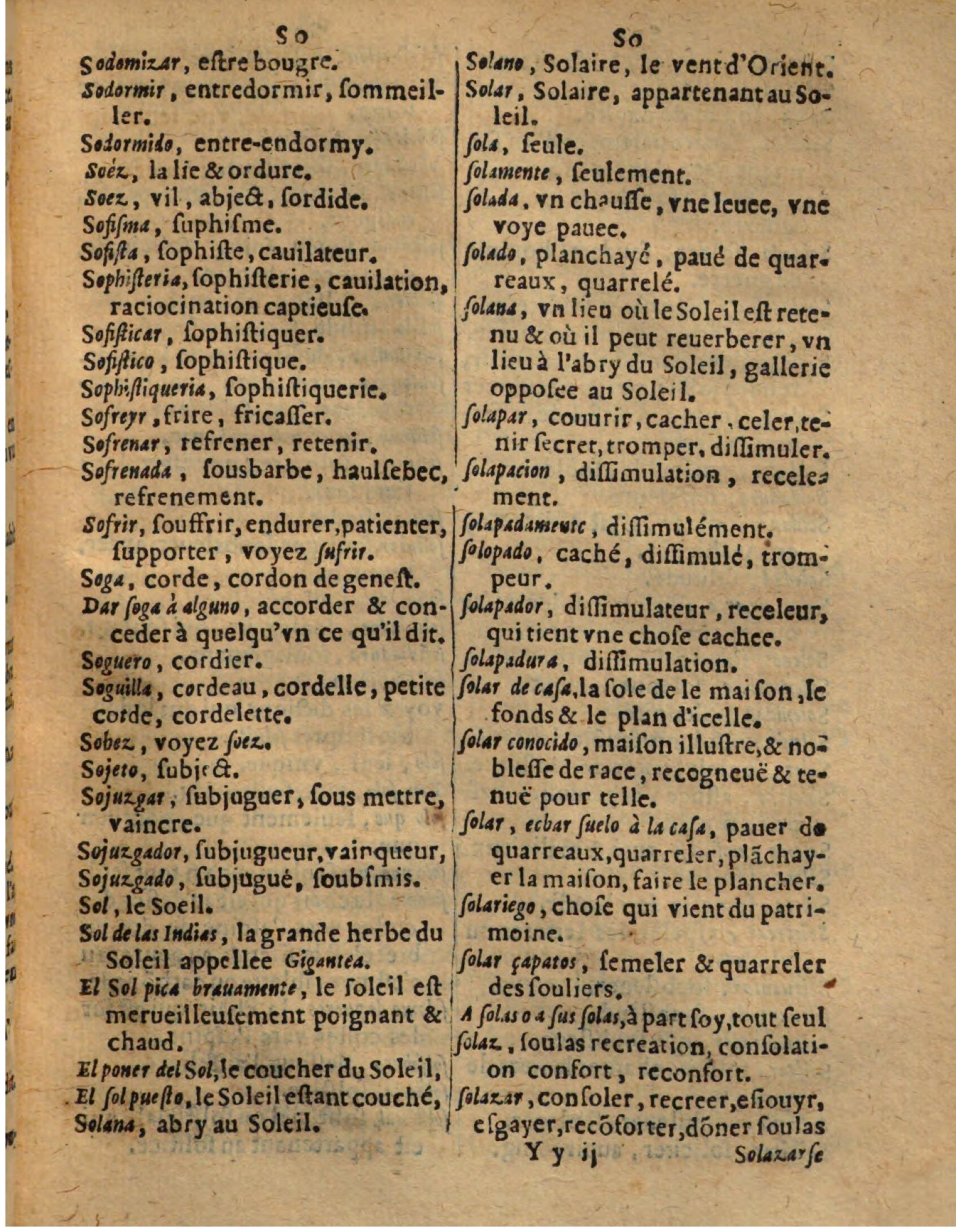 1625 - Hubert Antoine - Trésor des deux langues espagnole et française - Augsbourg