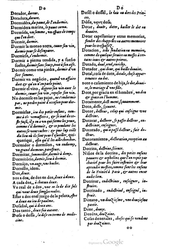 1621 - Adrian Tiffaine - Trésor des deux langues espagnole et française - BM Lyon