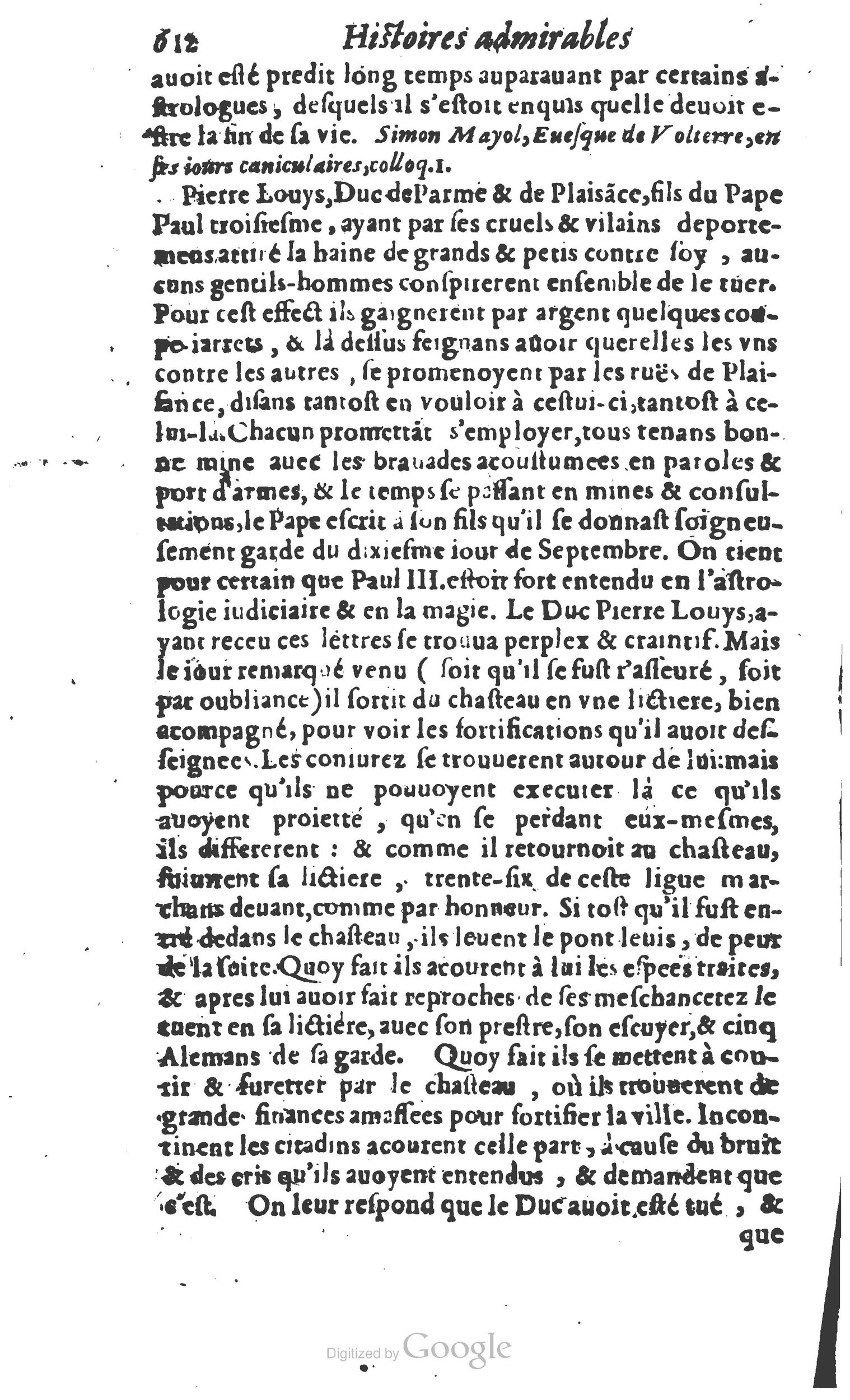1610 - Paul Marceau - Trésor d’histoires admirables et mémorables - Princeton