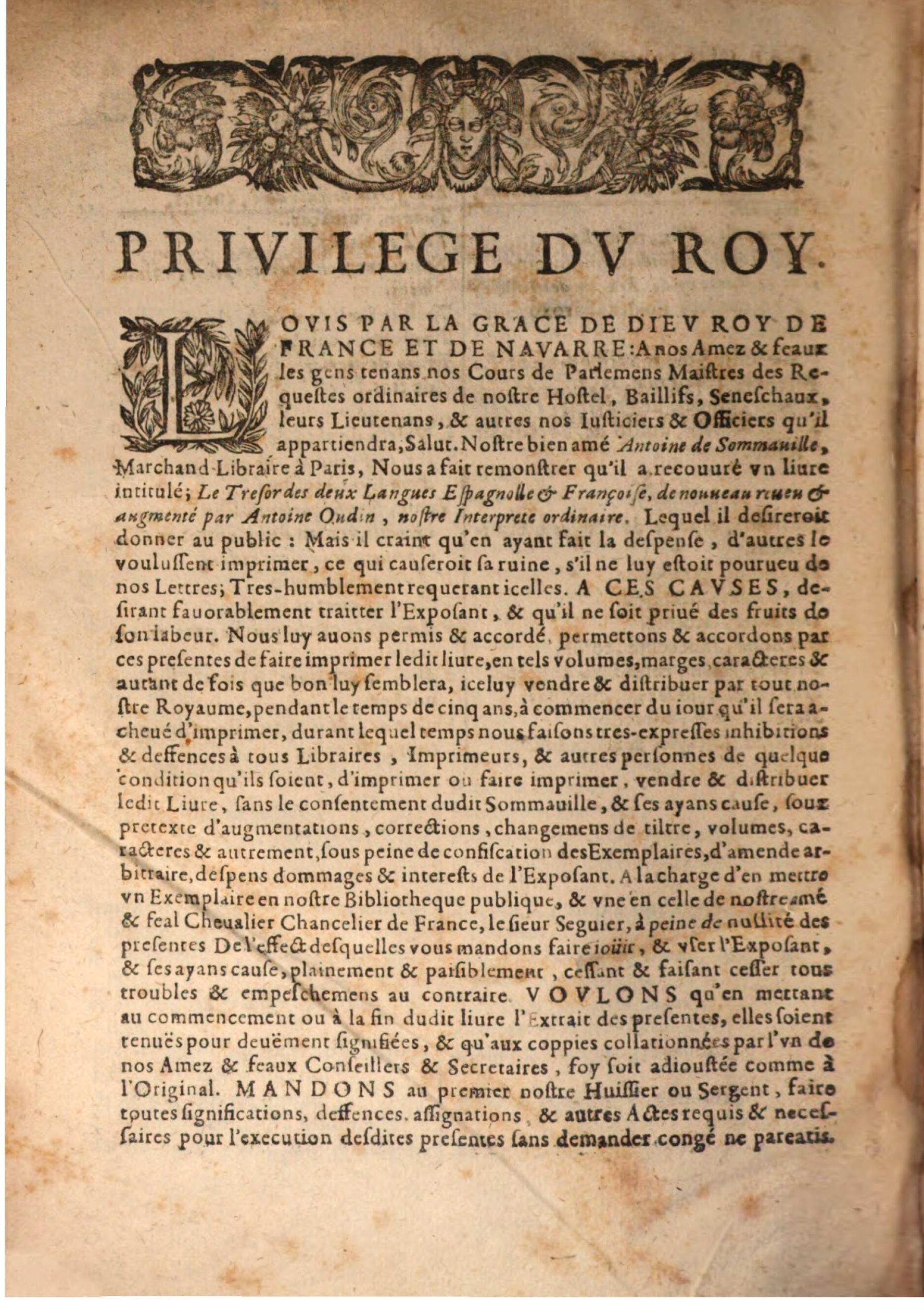 1645 - A. de Sommaville et A. Courbé - Trésor des deux langues espagnole et française (Seconde partie) - BSB Munich 1645 - A. de Sommaville et A. Courbé - Trésor des deux langues espagnole et française (Seconde partie) - BSB Munich