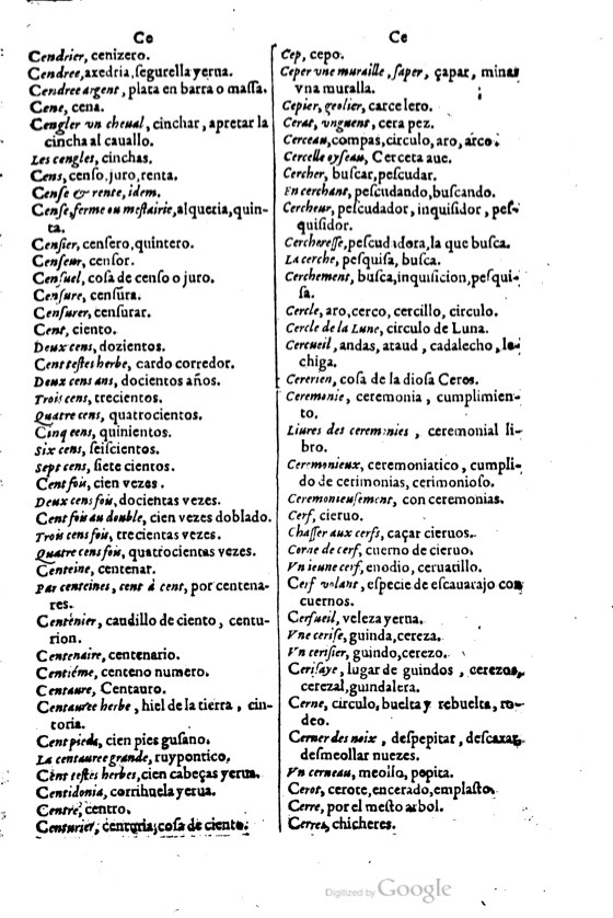 1621 - Adrian Tiffaine - Trésor des deux langues espagnole et française - BM Lyon
