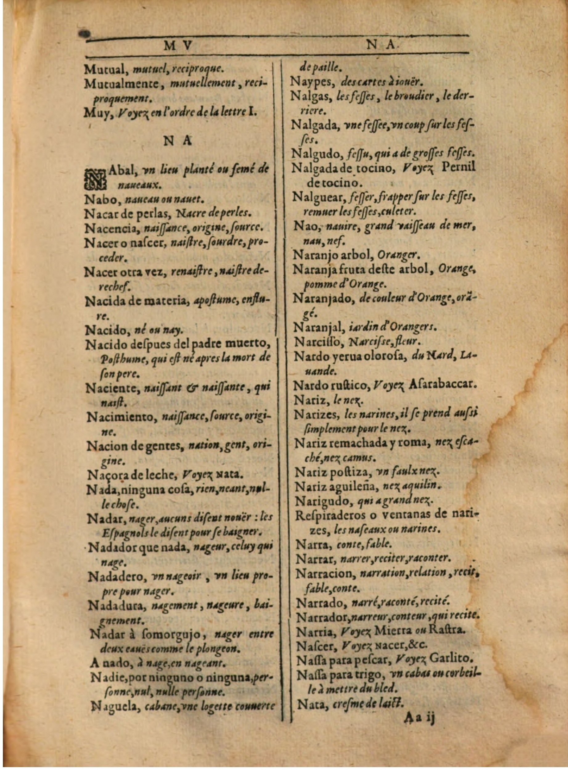 1607 - Marc Orry - Trésor des deux langues espagnole et française (Première partie) - BSB Munich 1607 - Marc Orry - Trésor des deux langues espagnole et française (Première partie) - BSB Munich