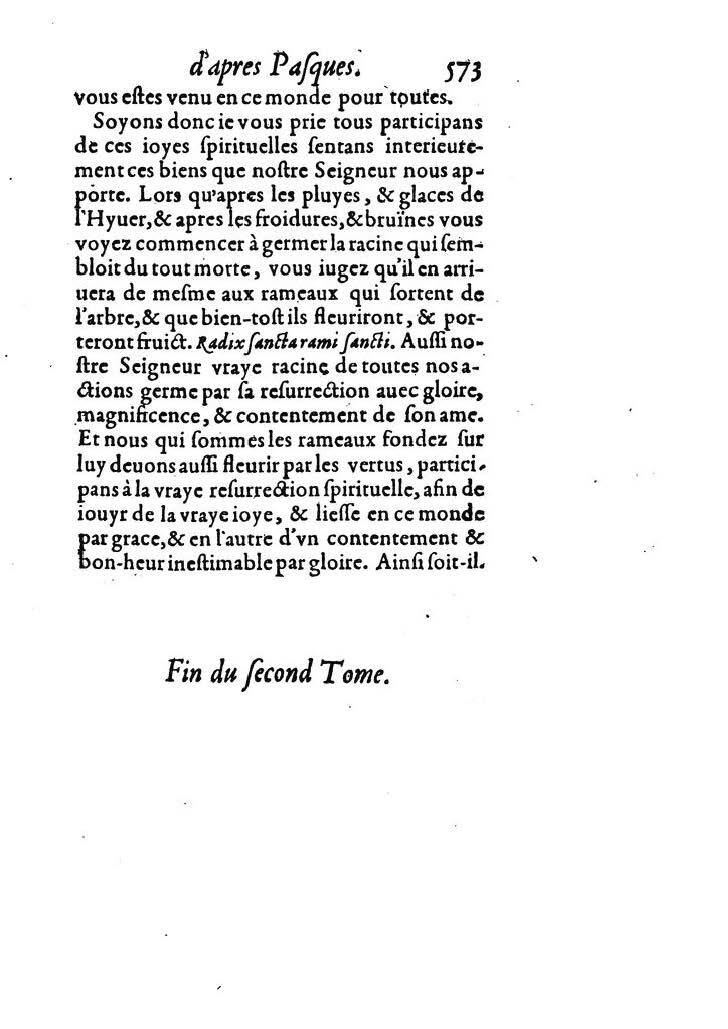 1607 - Nicolas Du Fossé - Trésor quadragésimal - T 02 - BM Lyon