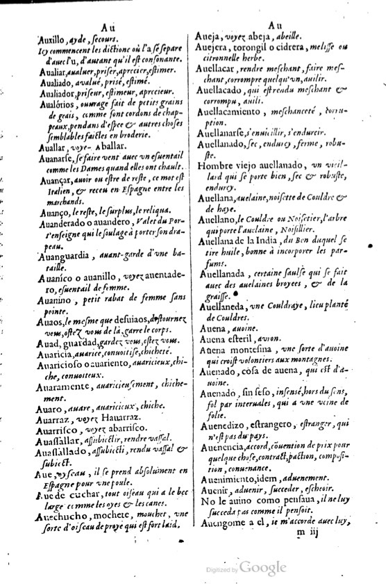 1621 - Adrian Tiffaine - Trésor des deux langues espagnole et française - BM Lyon