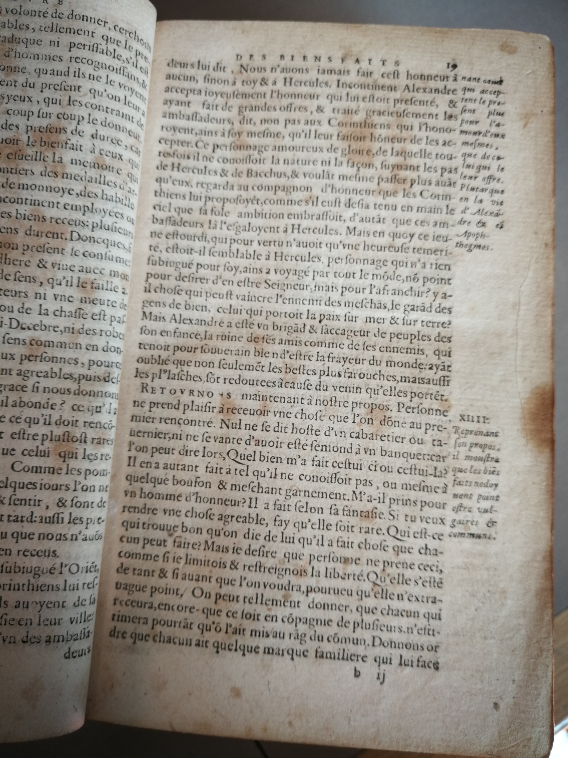 1606 - Jean Arnaud - Œuvres morales et mêlées de Sénèque, Trésor de philosophie morale - BM Marseille