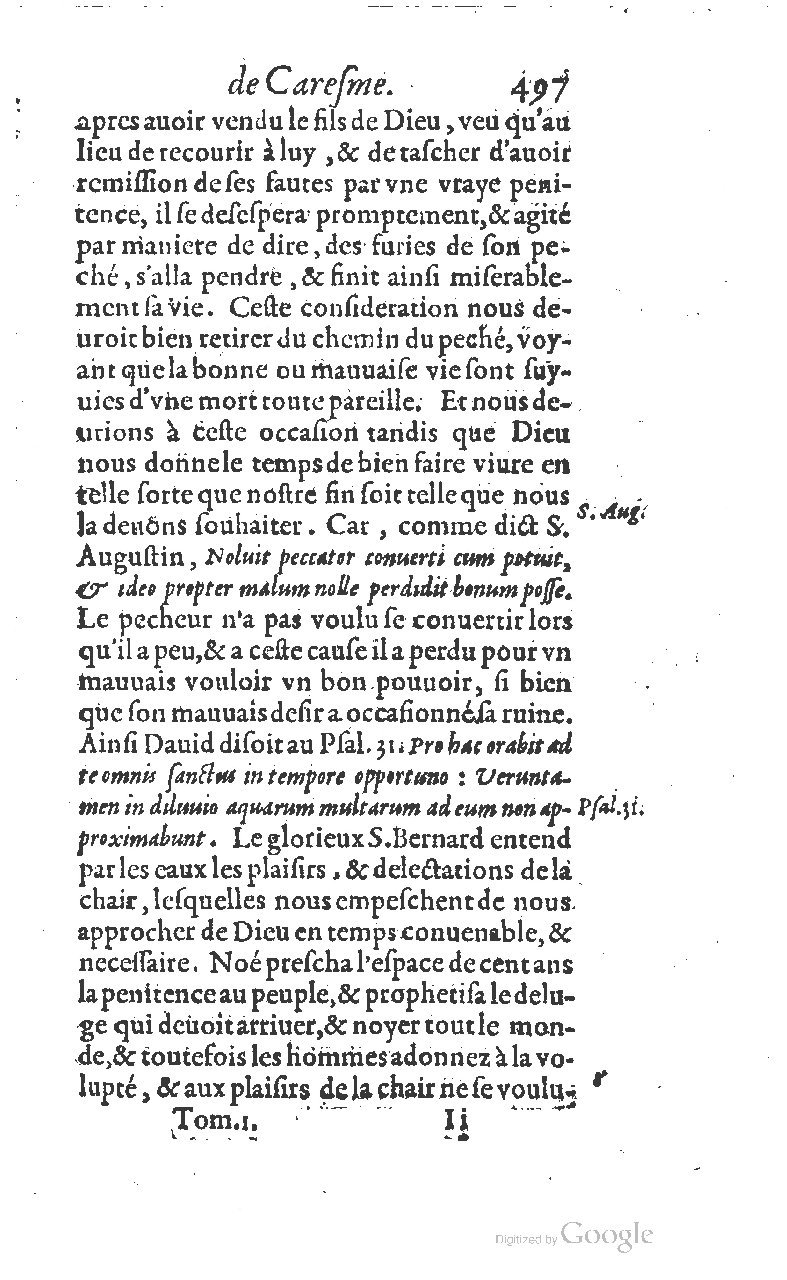 1607 - Nicolas Du Fossé - Trésor quadragésimal - T 01 - BM Lyon