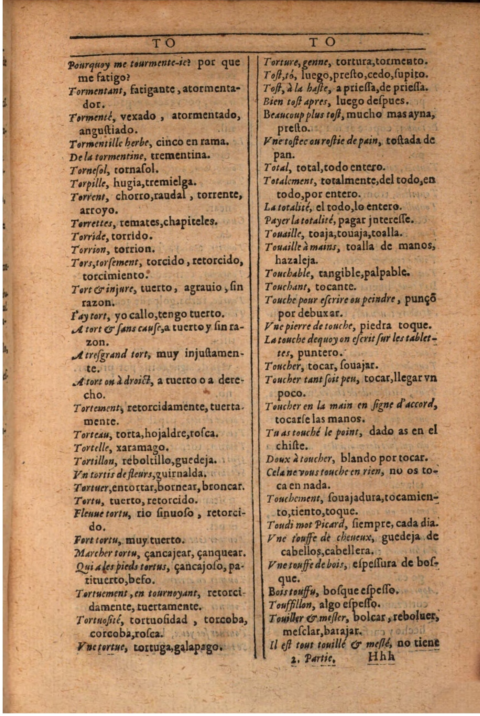 1607 - Marc Orry - Trésor des deux langues espagnole et française (Seconde partie) - BSB Munich