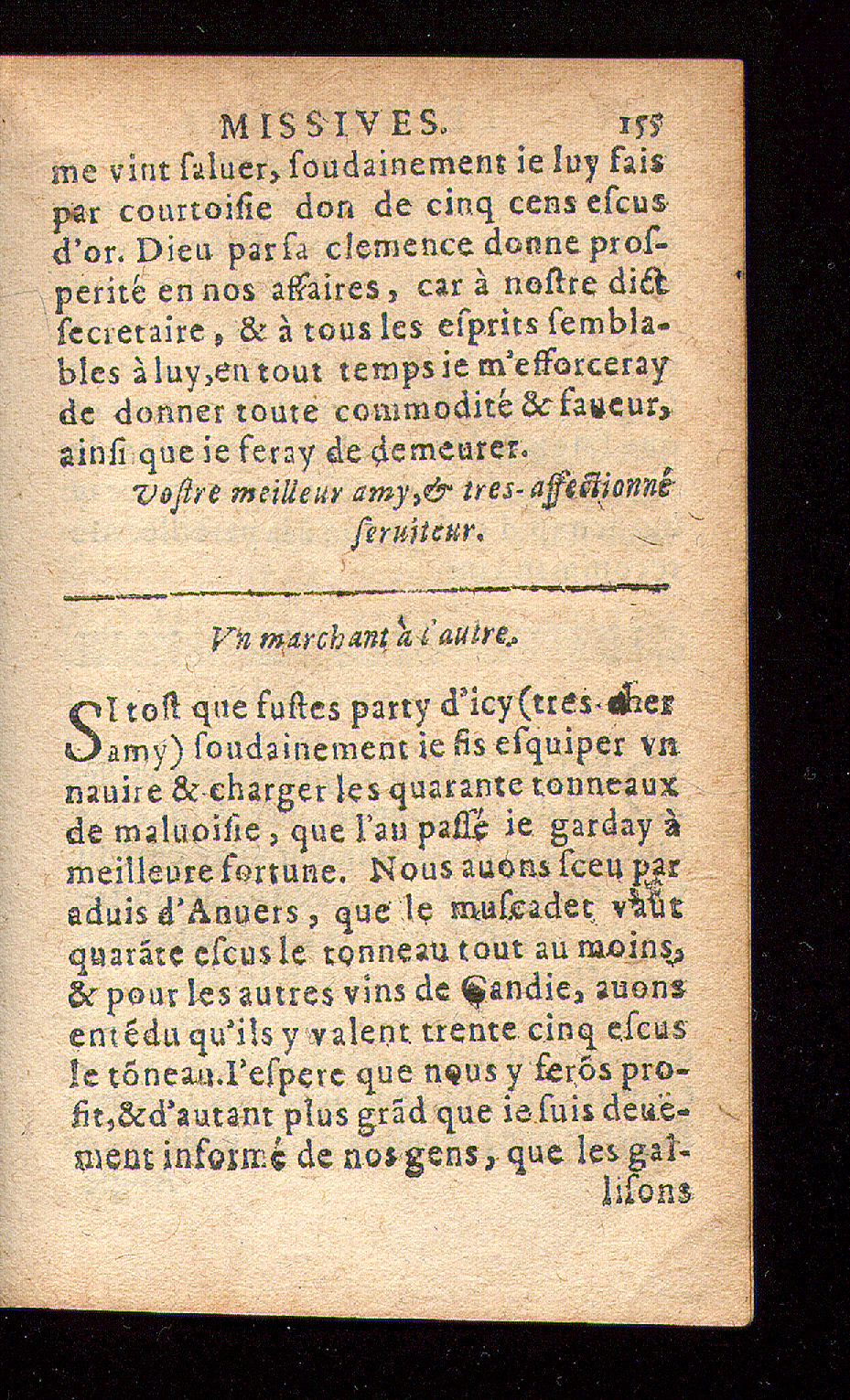1614 - Barthélemy Vincent - Élite et Trésor des lettres missives - Bâle