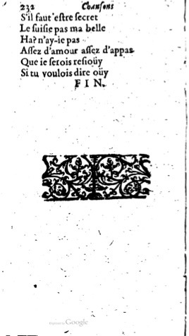 1623 - Jacques Cailloüé - Trésor ou recueil des chansons amoureuses - British Library