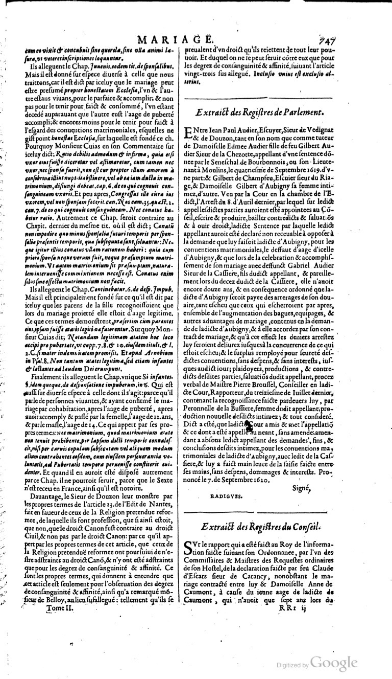 1629 - Veuve Nicolas Buon - Trésor du droit français (29620 T. 2) - BM Lyon