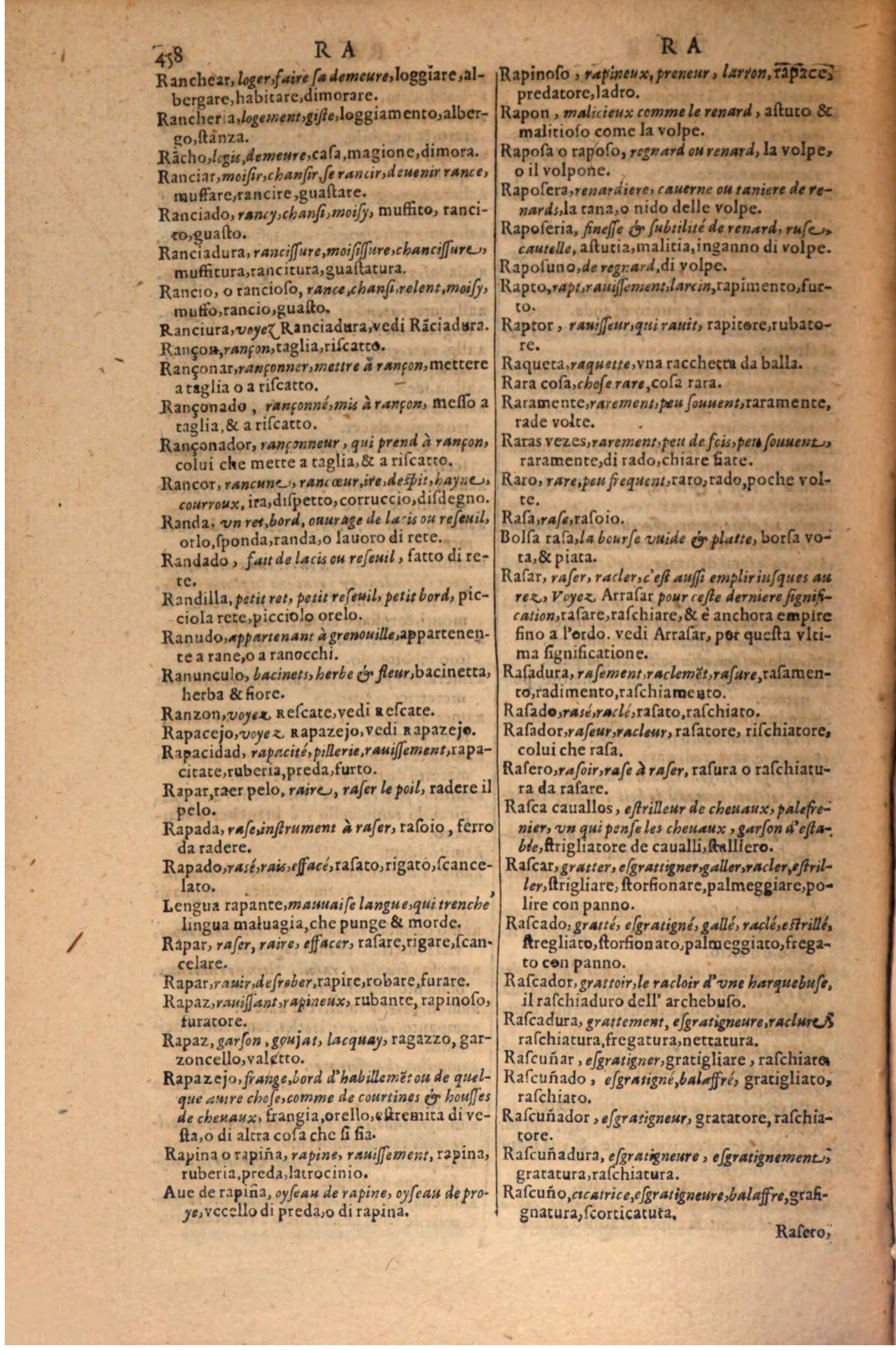 1606 - Samuel Crespin - Thresor des trois langues, francoise, italiene et espagnolle - BSB Munich