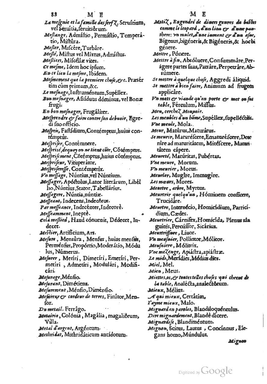 1558 - Guillaume Rouillé - Trésor des mots et traits français - BSB Munich