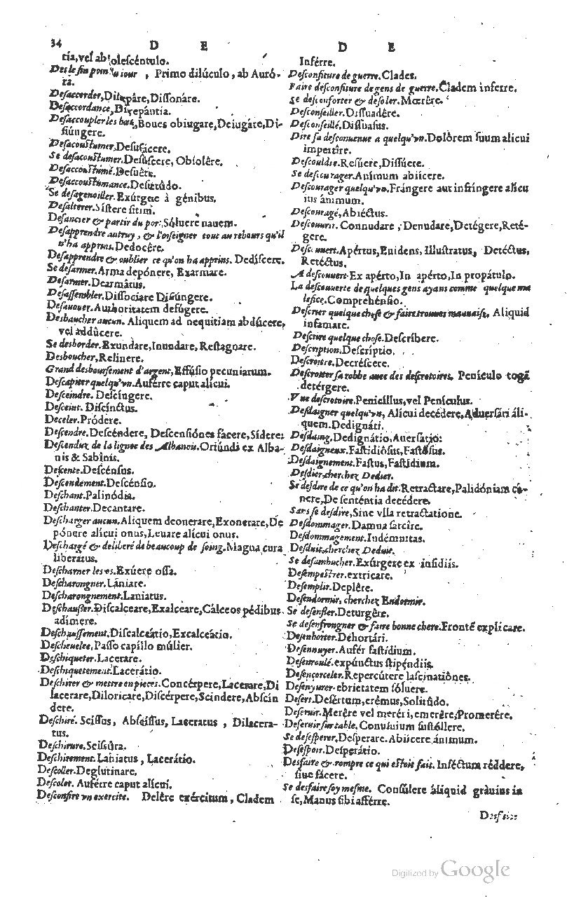 1585 - Simphorianum Beraud et Stephanum Michaëlem - Trésor des mots et traits français - Barcelone