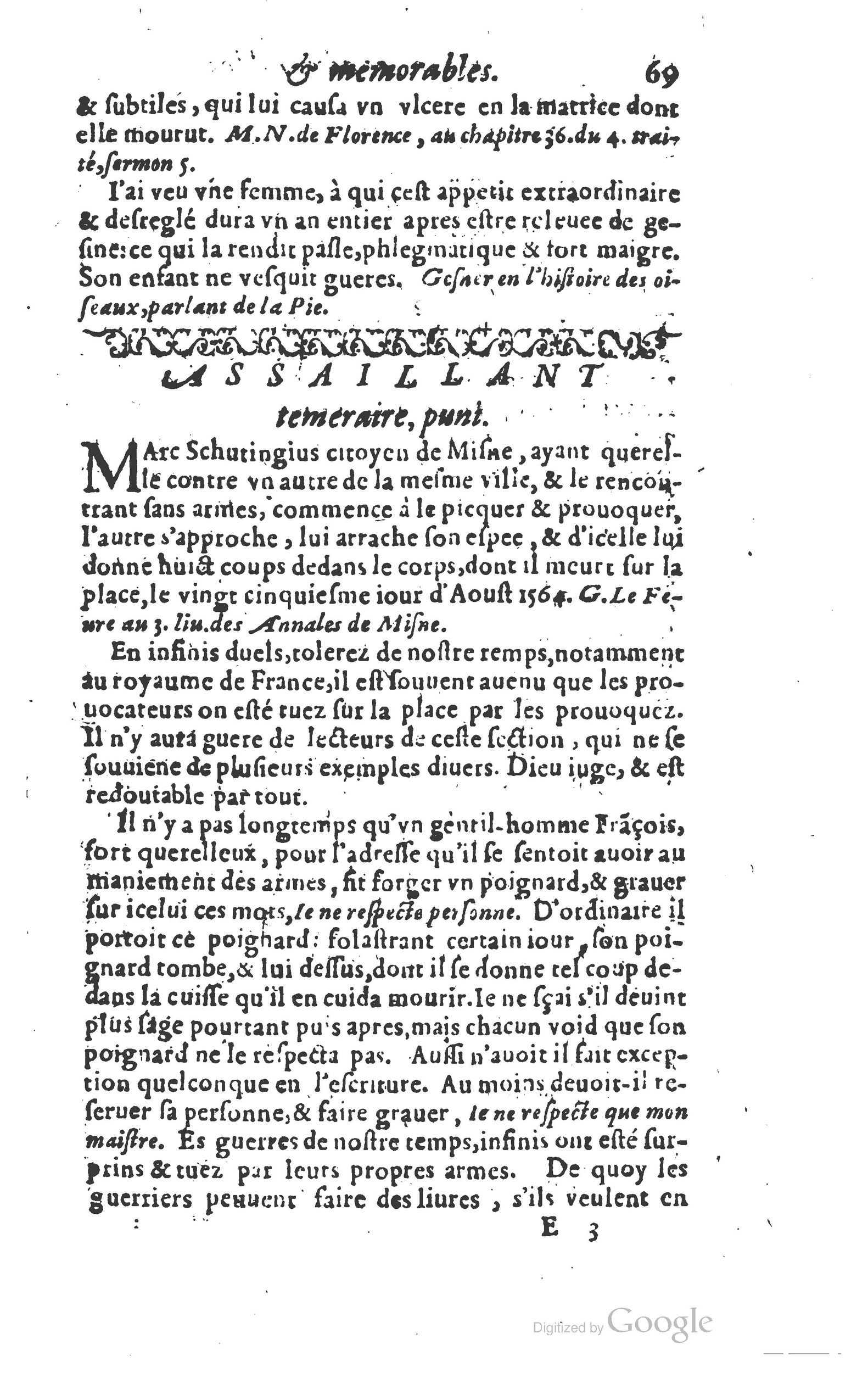 1610 - Paul Marceau - Trésor d’histoires admirables et mémorables - Princeton