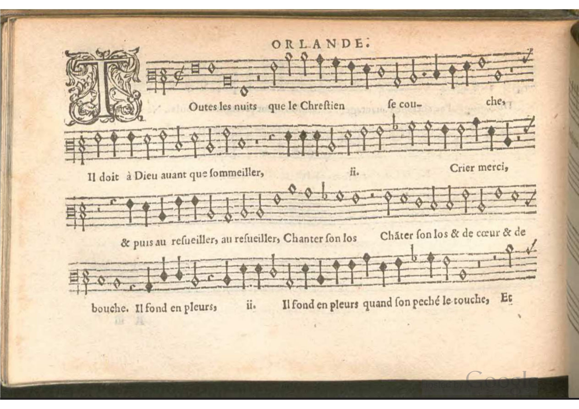 1576 - [Pierre de Saint-André] - Trésor de musique d’Orlande de Lassus Bassus - BSB Munich