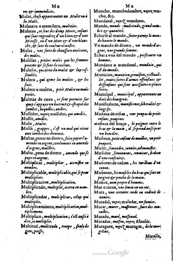 1621 - Adrian Tiffaine - Trésor des deux langues espagnole et française - BM Lyon