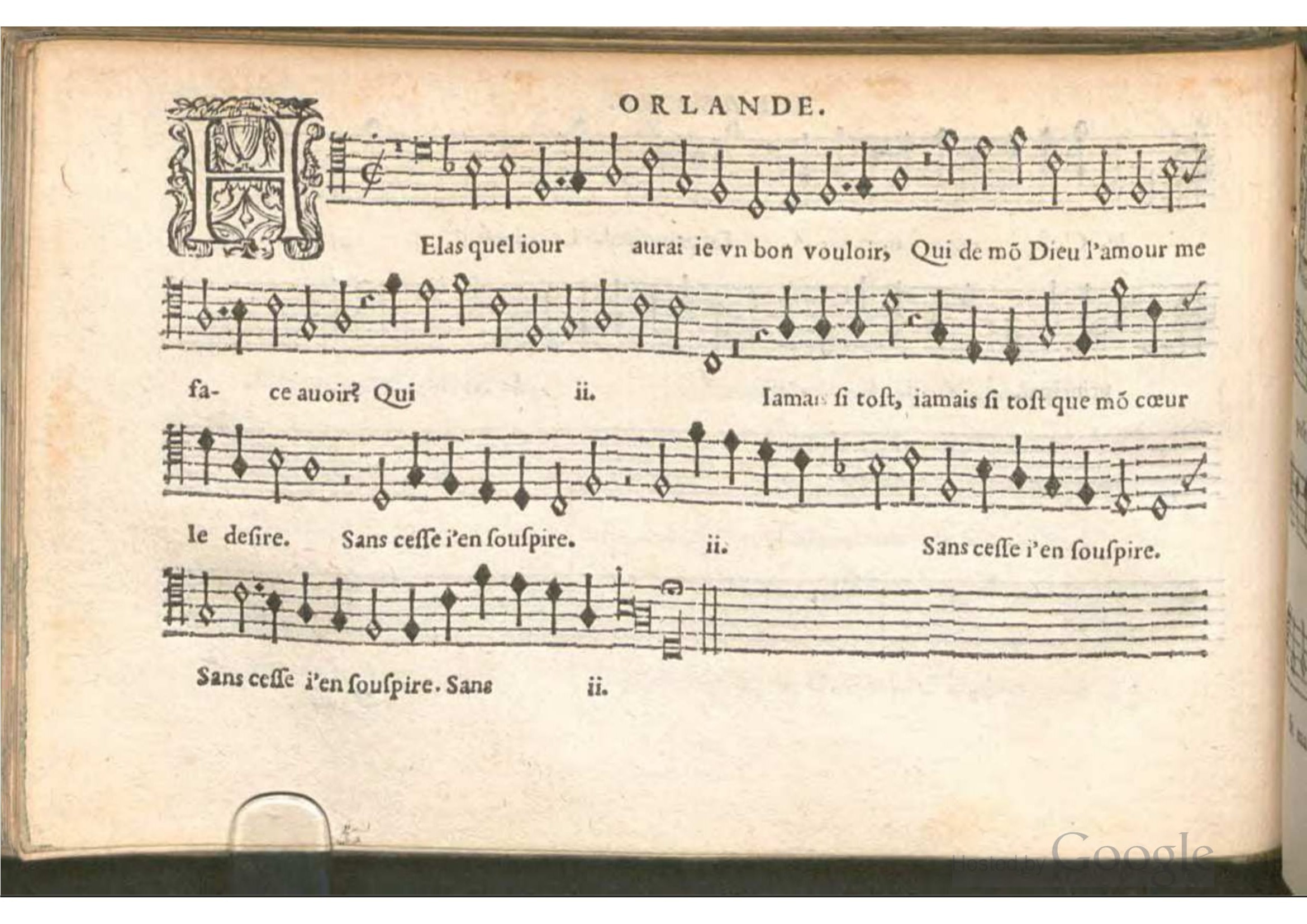 1576 - [Pierre de Saint-André] - Trésor de musique d’Orlande de Lassus Bassus - BSB Munich