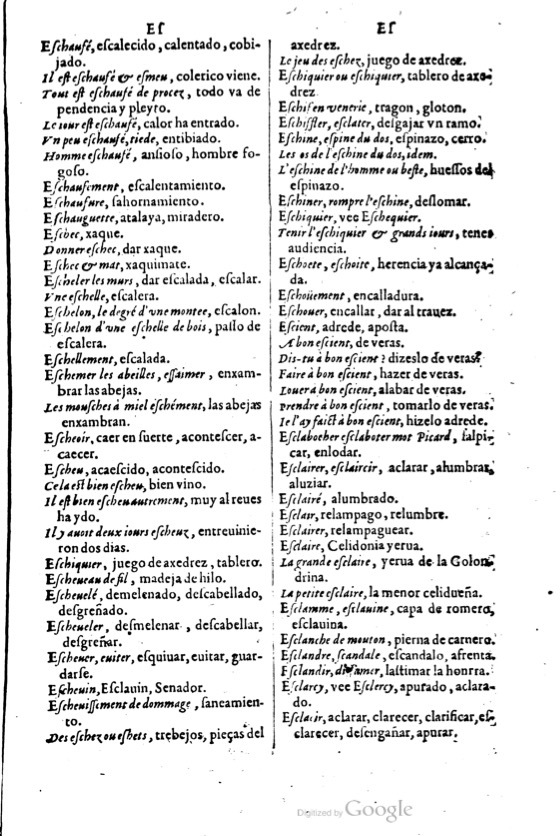1621 - Adrian Tiffaine - Trésor des deux langues espagnole et française - BM Lyon