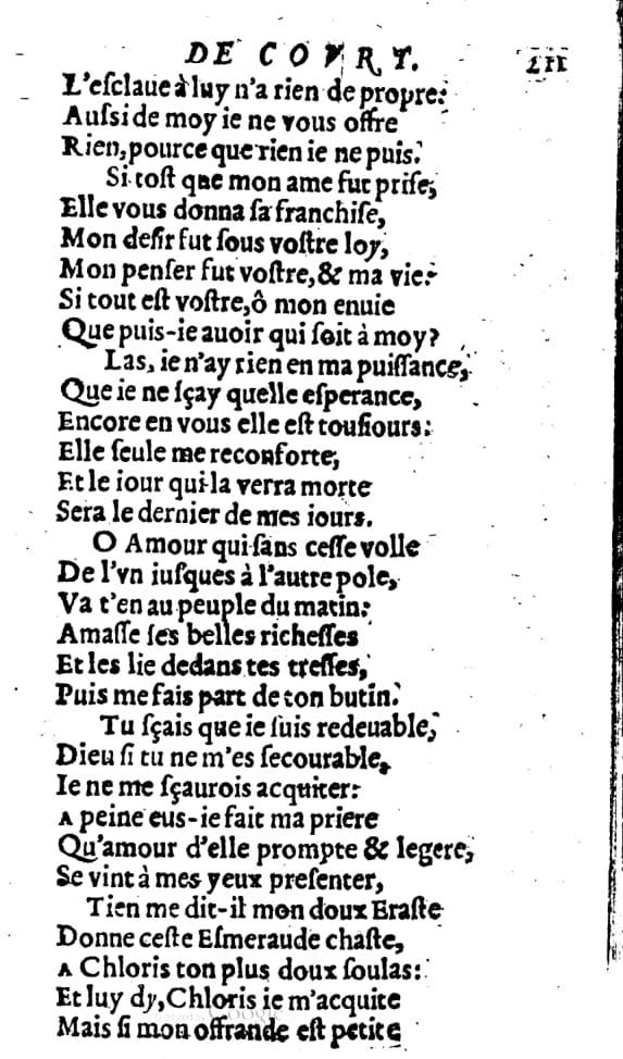 1606 - Théodore Reinsart - Trésor des chansons amoureuses recueillies des plus excellents airs de cour - Livre I - NK ČR Prague