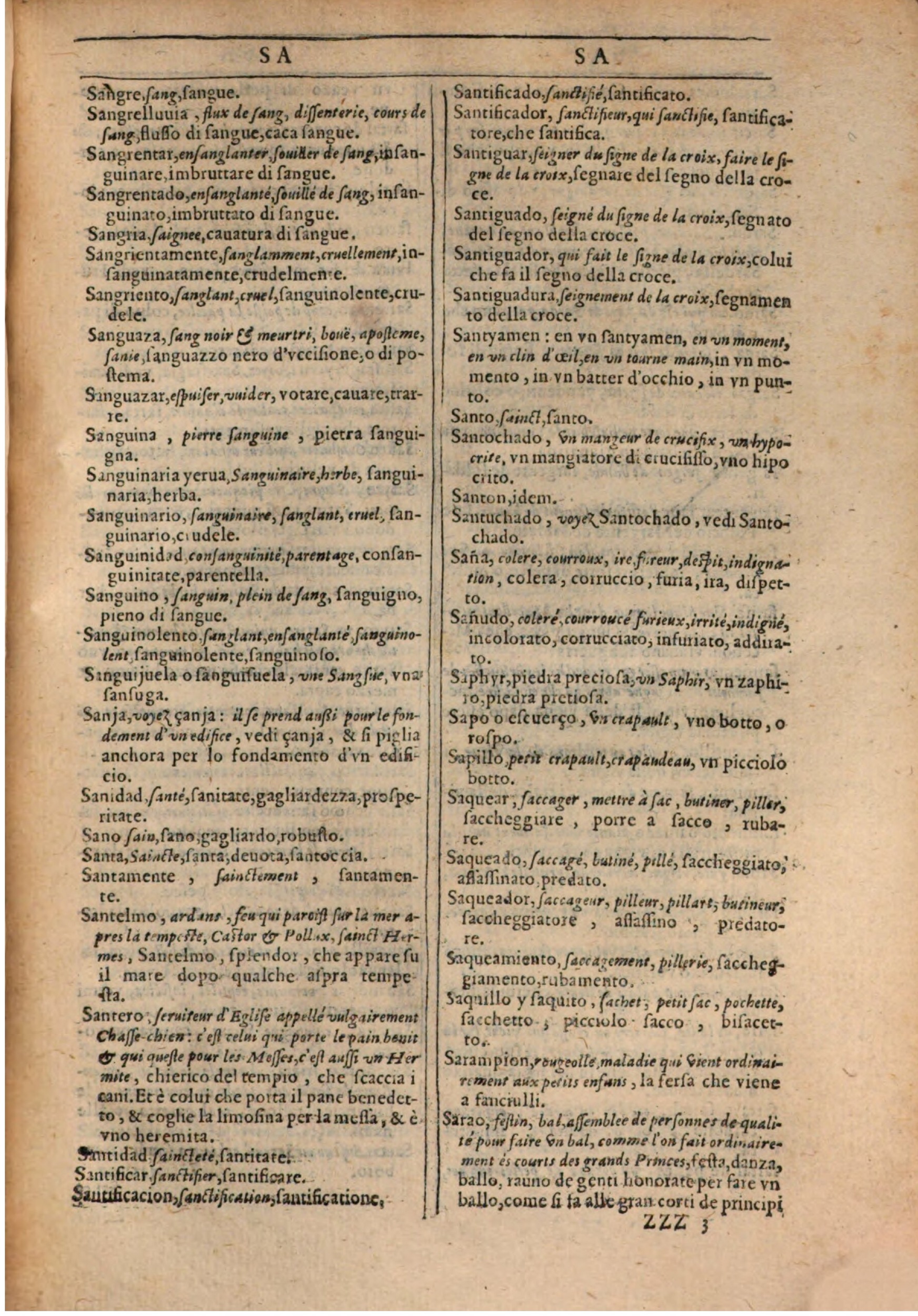 1609 - Philippe Albert et Alexandre Pernet - Trésor des trois langues française, italienne et espagnole (Première partie) - BSB Munich 1609 - Philippe Albert et Alexandre Pernet - Trésor des trois langues française, italienne et espagnole (Première partie) - BSB Munich
