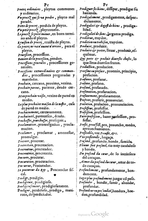 1621 - Adrian Tiffaine - Trésor des deux langues espagnole et française - BM Lyon
