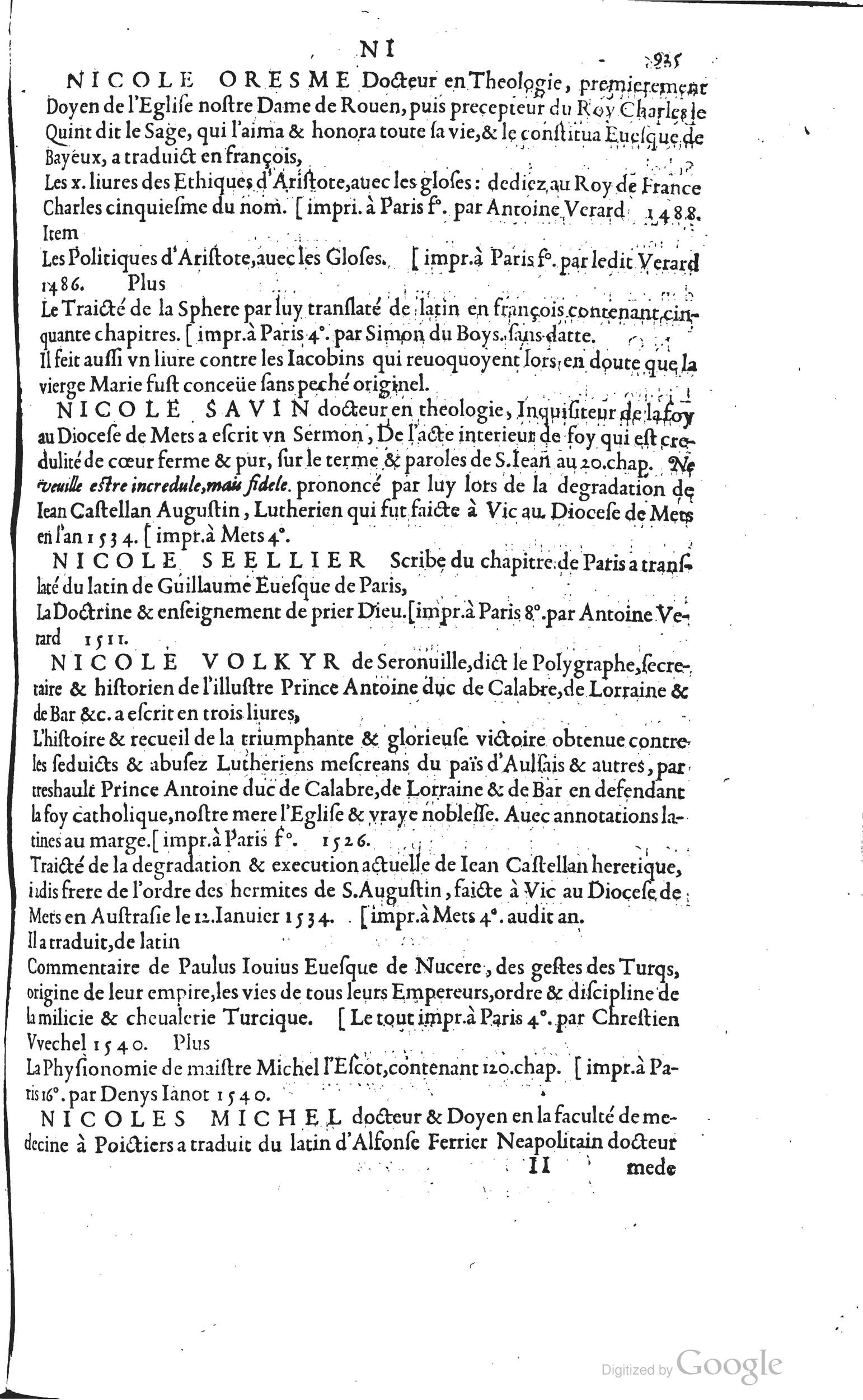 1585 - Barthélemy Honorat - Bibliothèques françaises - BSB Munich