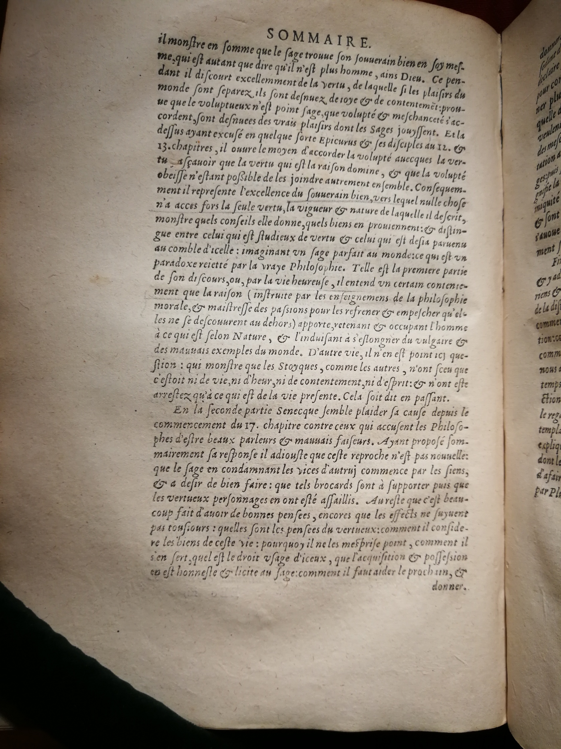 1595 - Jean Houzé - Œuvres morales et mêlées de Sénèque, Trésor de philosophie morale - T. 1 - BnF