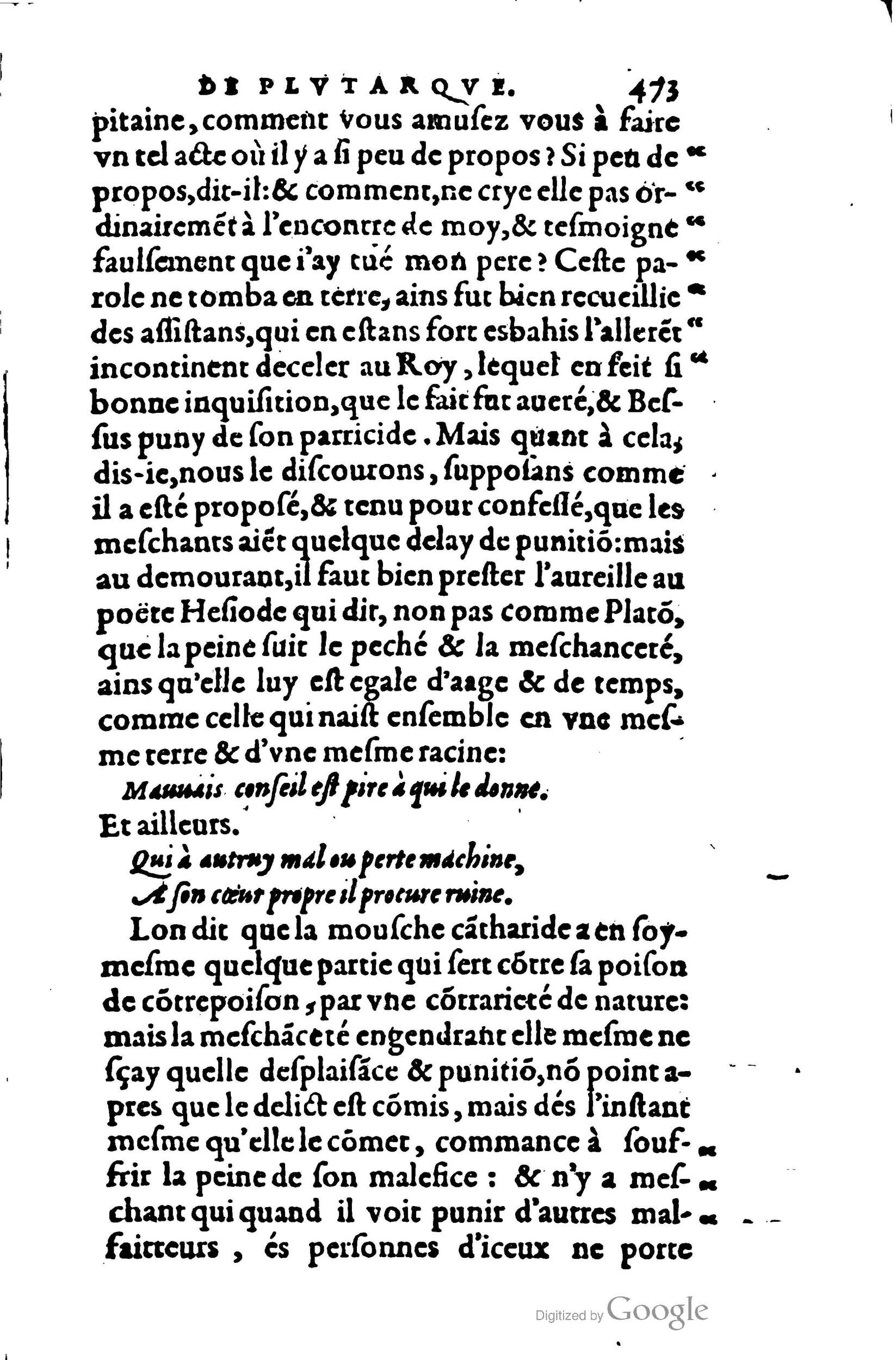 1578 - Jean Poupy - Trésor des morales de Plutarque - BSB Munich