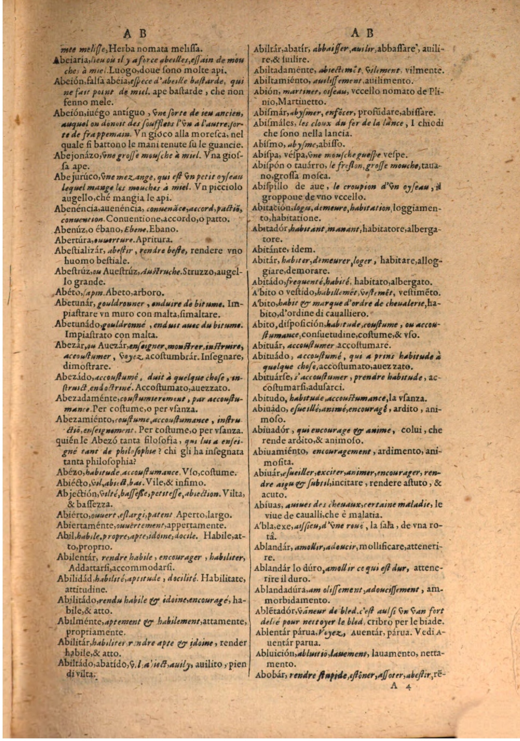 1606 - Samuel Crespin - Thresor des trois langues, francoise, italiene et espagnolle - BSB Munich