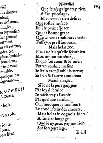 1623 - Jacques Cailloüé - Trésor ou recueil des chansons amoureuses - British Library