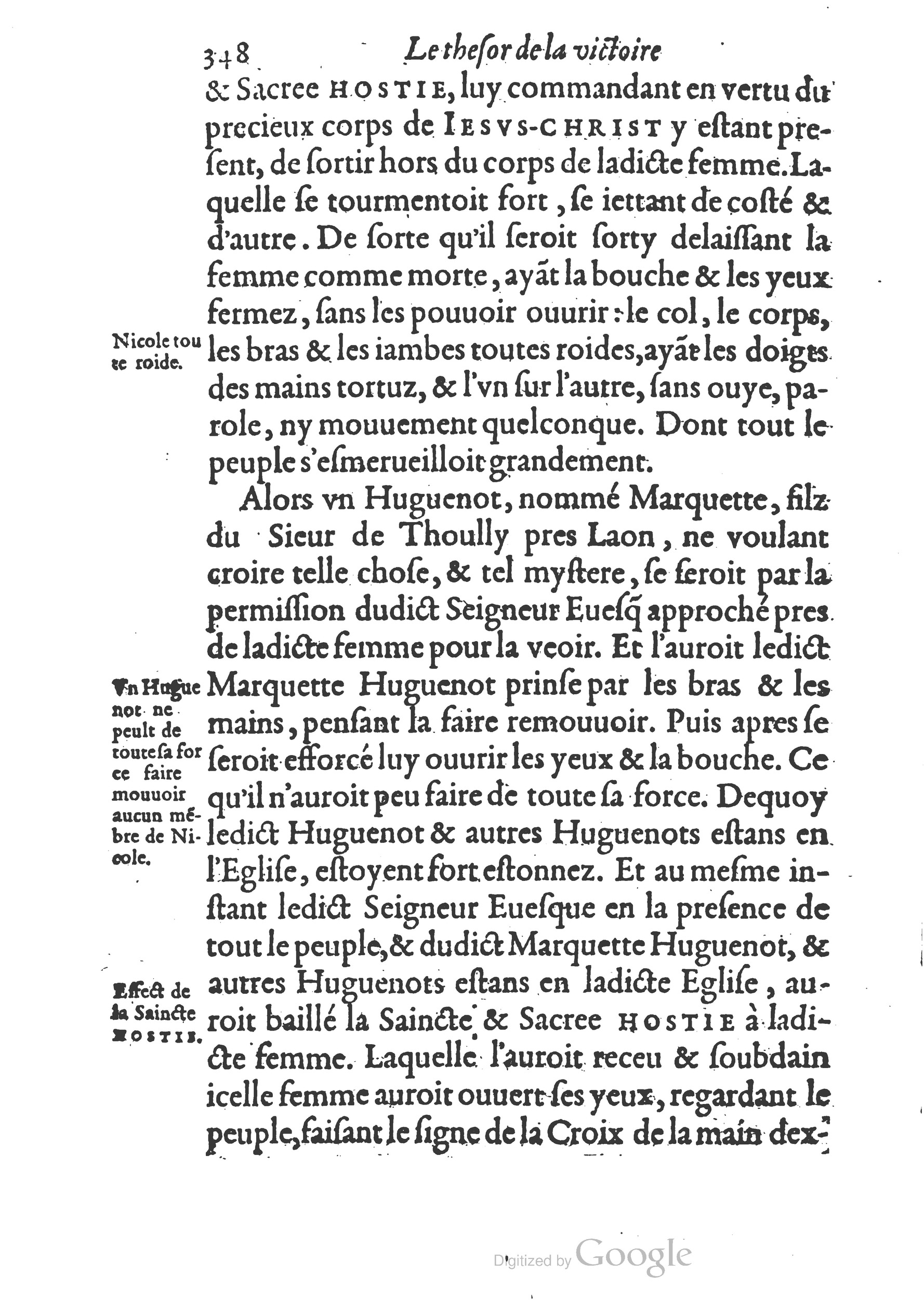 1578 - Nicolas Chesneau - Trésor et entière histoire de la triomphante victoire du corps de Dieu sur l’esprit malin - British Library