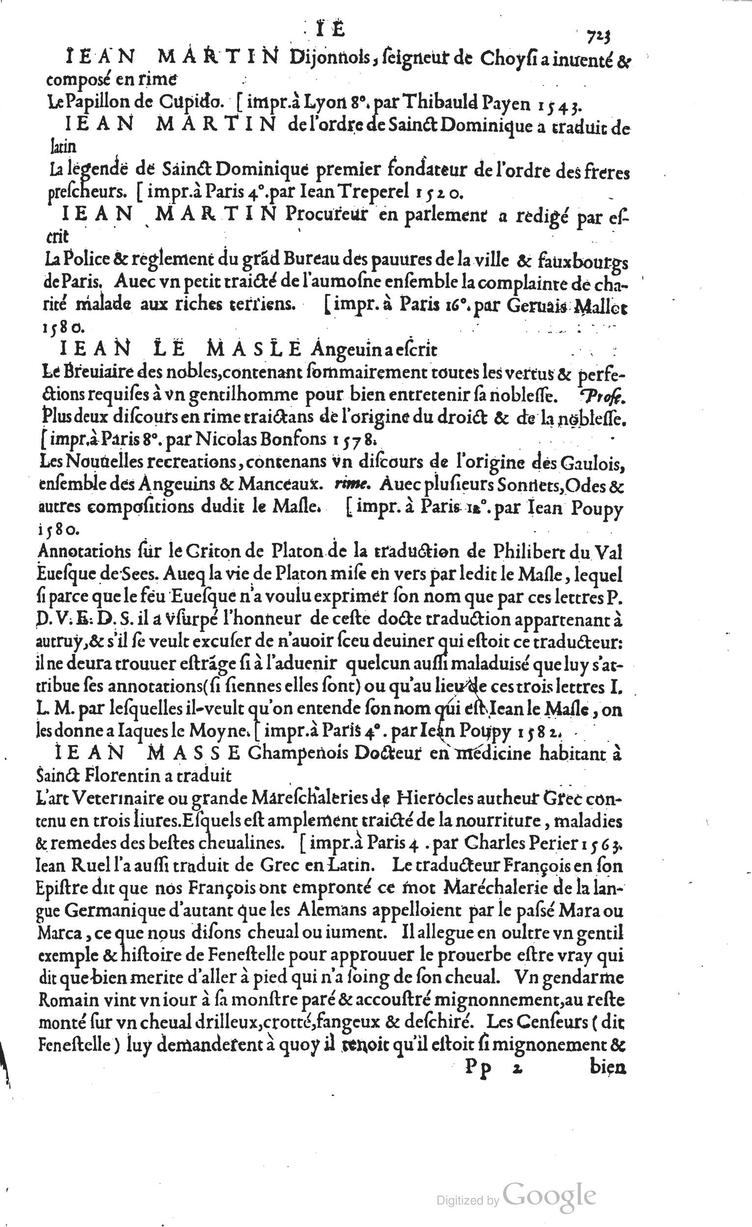 1585 - Barthélemy Honorat - Bibliothèques françaises - BSB Munich