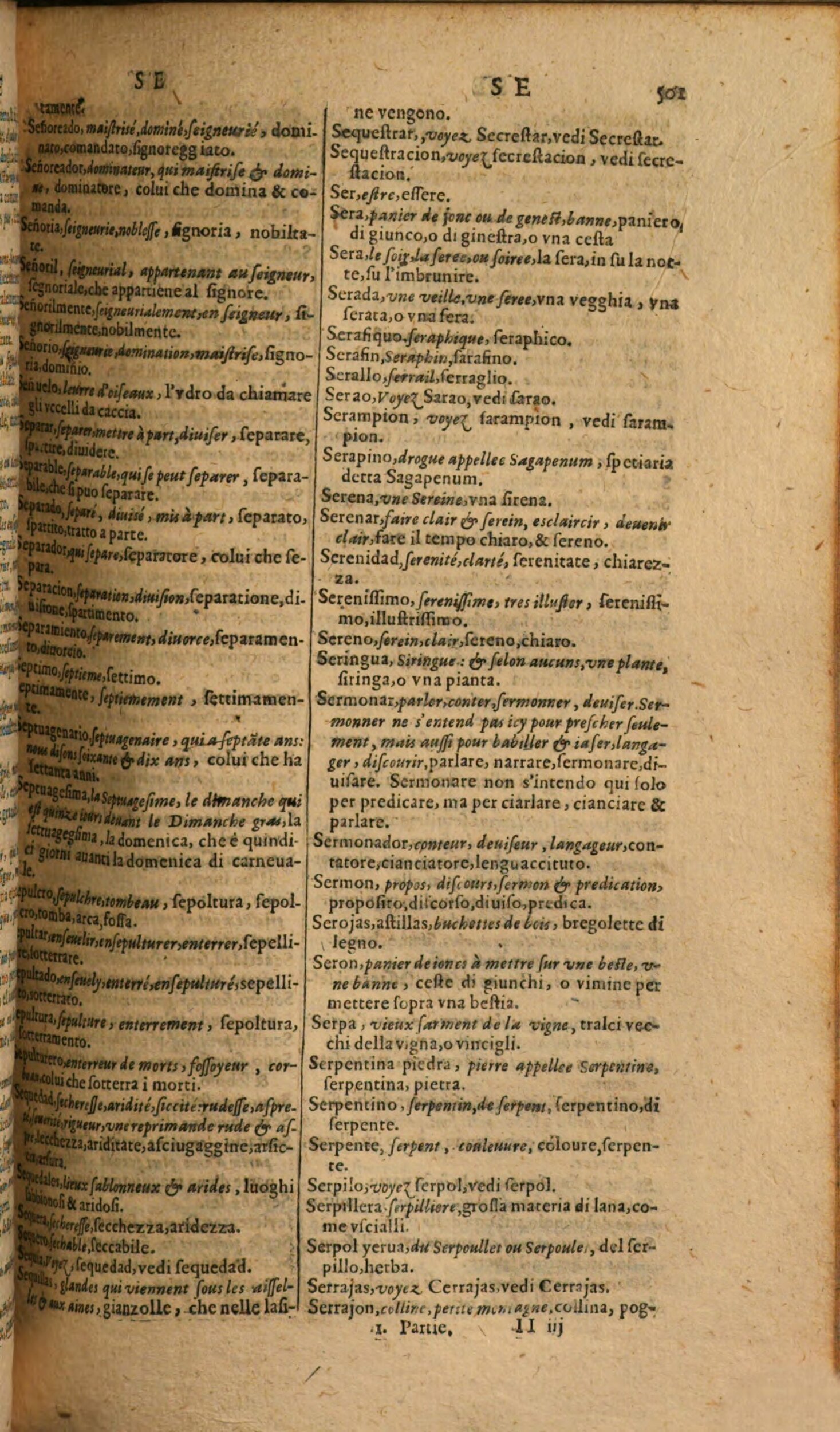 1617 - Samuel Crespin - Trésor des trois langues espagnole, française et italienne (Première partie) - Regensburg