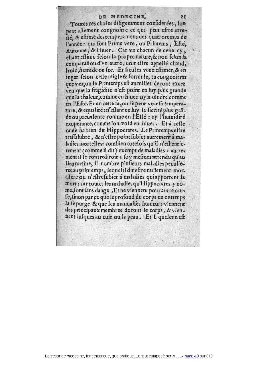 1560 - Pierre et Jan Moine - Trésor de médecine - Université Paris Cité