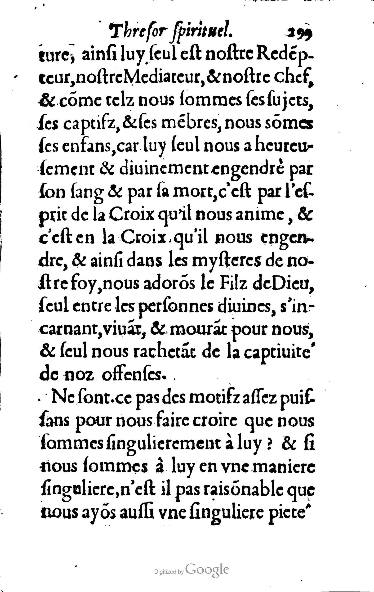 1633 - François Waudré - Trésor spirituel contenant les excellences du christianisme - BM Lyon