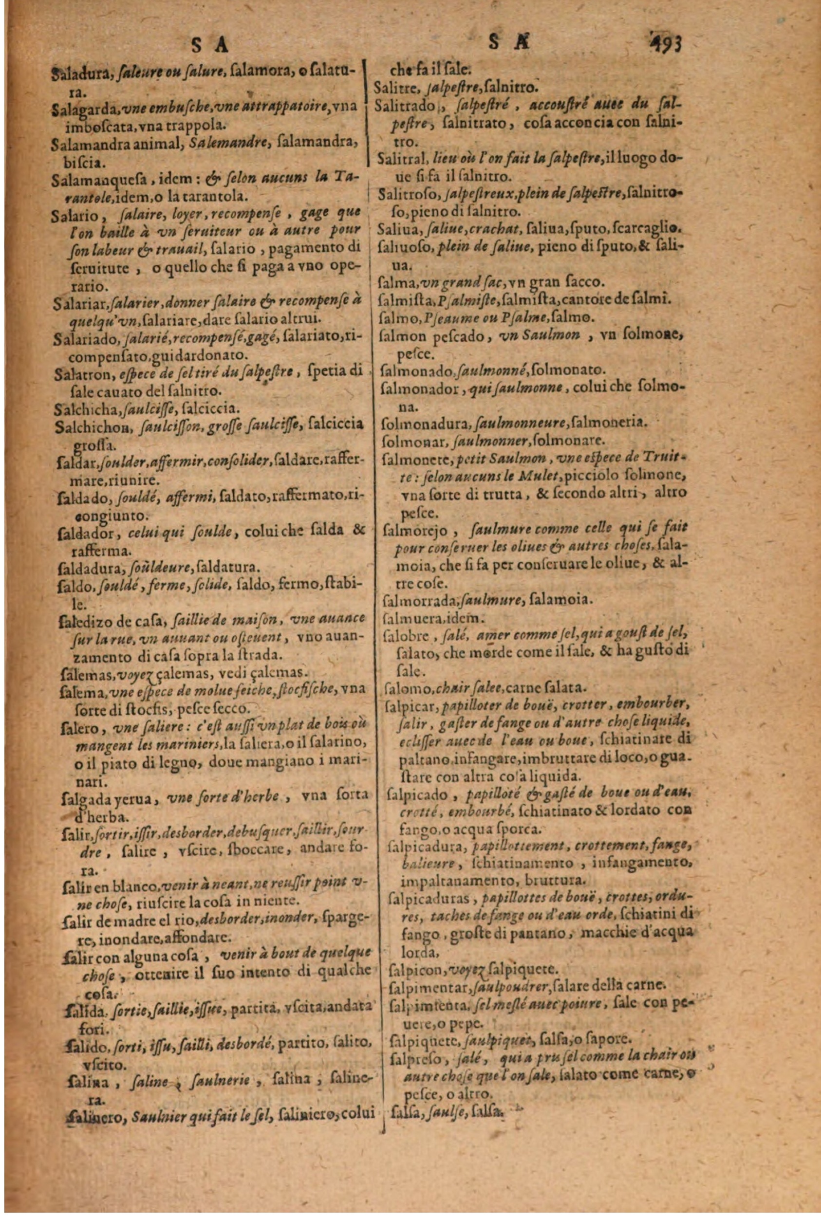 1606 - Samuel Crespin - Thresor des trois langues, francoise, italiene et espagnolle - BSB Munich