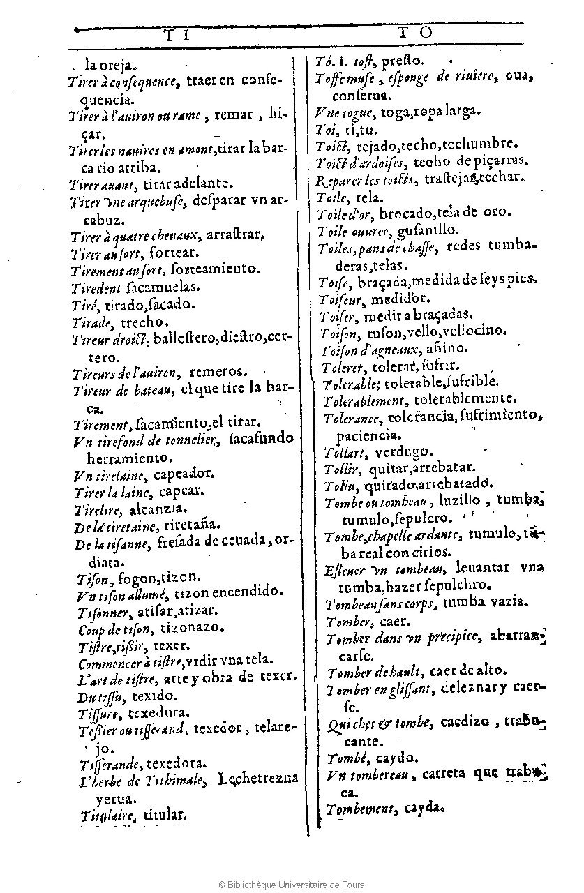 1607 - Marc Orry - Trésor des deux langues espagnole et française (Première et Seconde parties) - BU Tours
