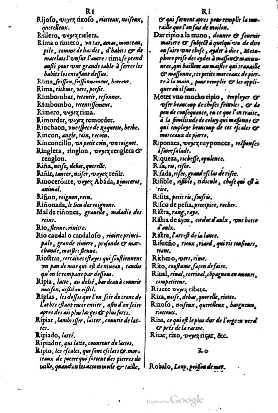 1621 - Adrian Tiffaine - Trésor des deux langues espagnole et française - BM Lyon