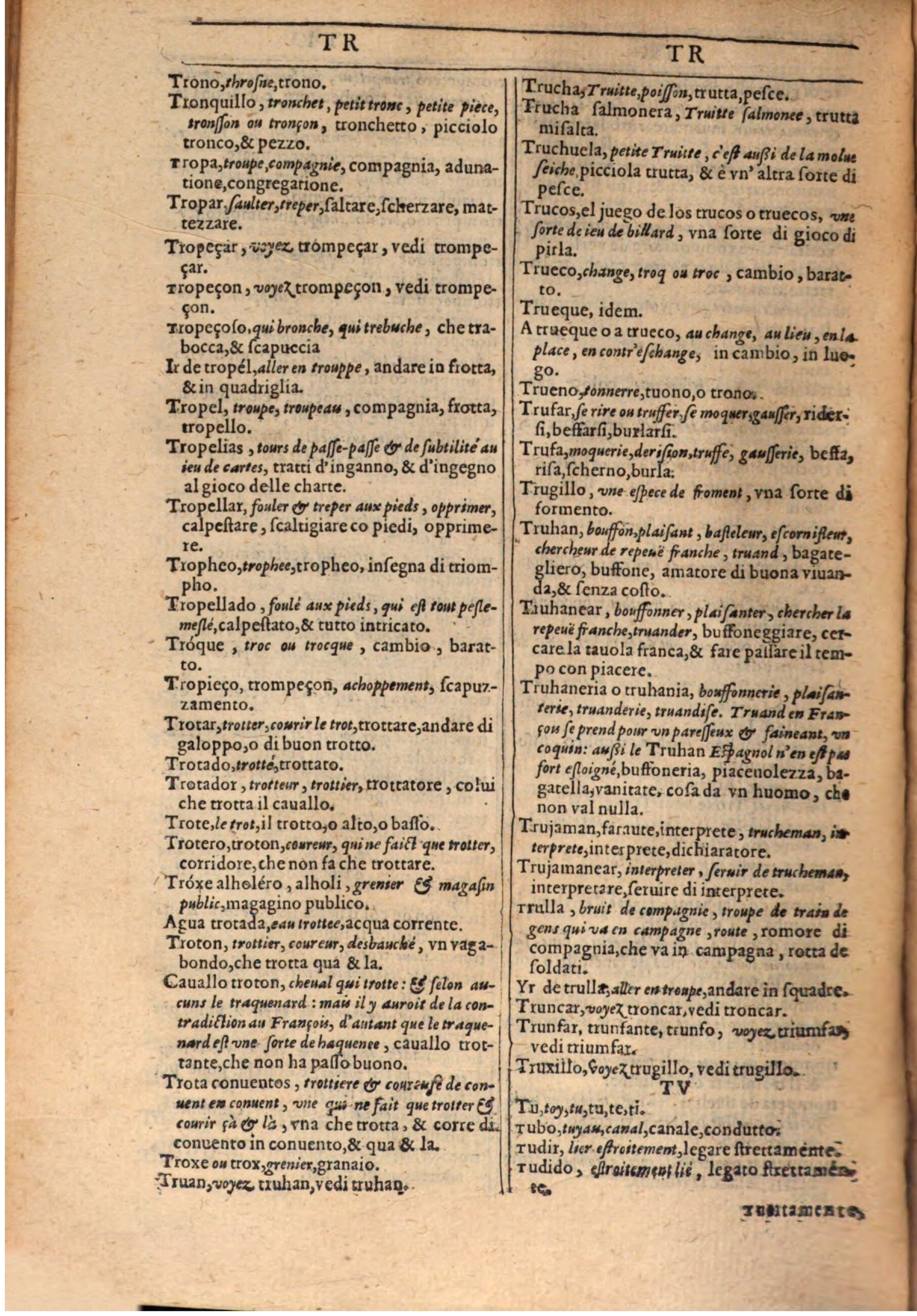 1609 - Philippe Albert et Alexandre Pernet - Trésor des trois langues française, italienne et espagnole (Première partie) - BSB Munich
