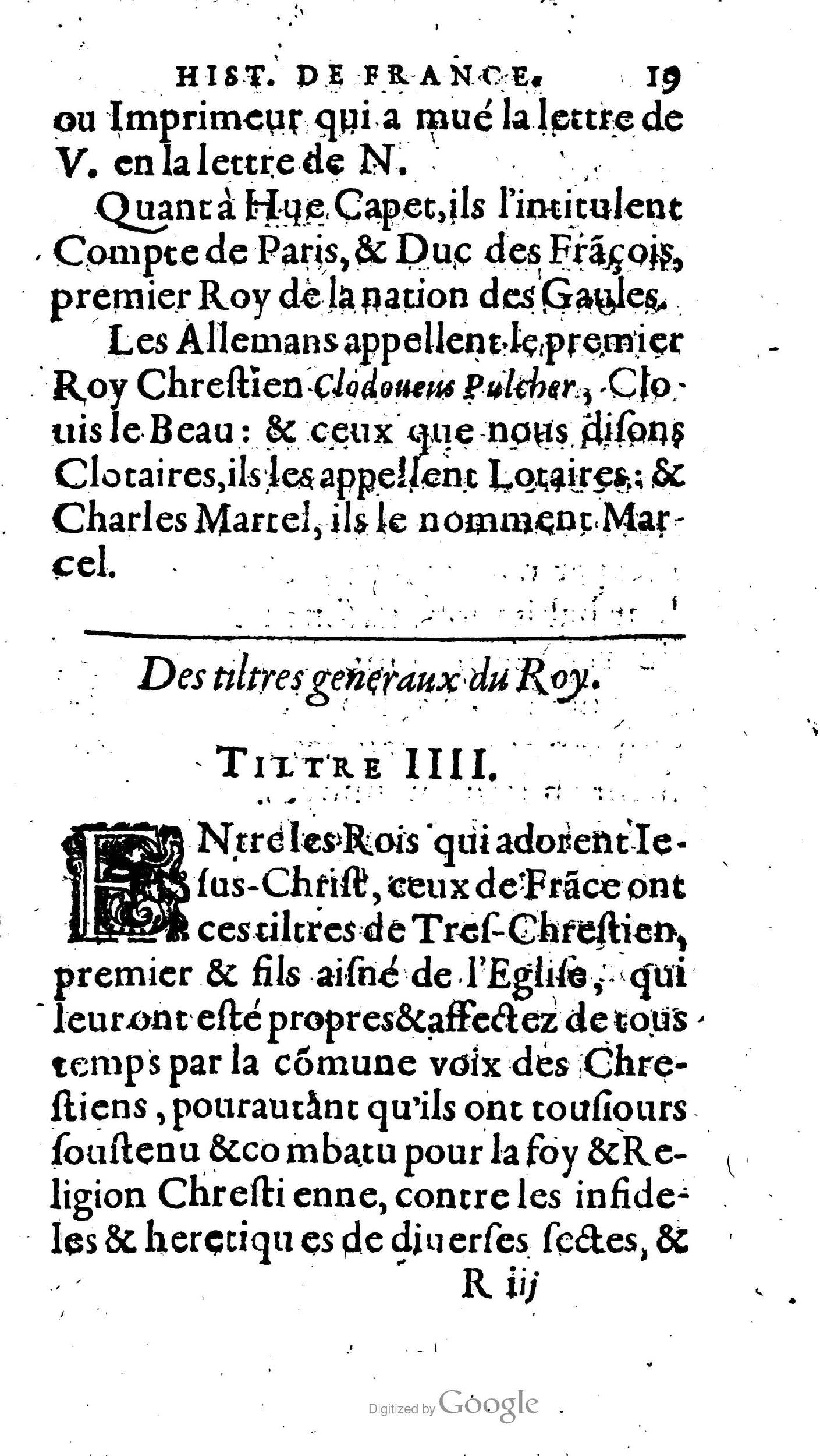1604 - Galiot Corrozet - Trésor des histoires de France - BNC Florence