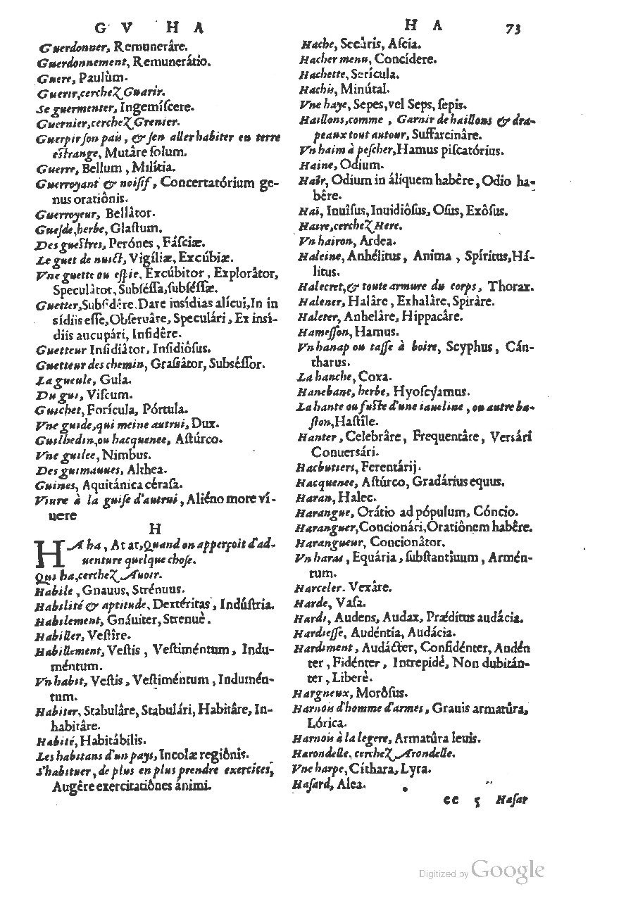 1558 - Guillaume Rouillé - Trésor des mots et traits français - BSB Munich